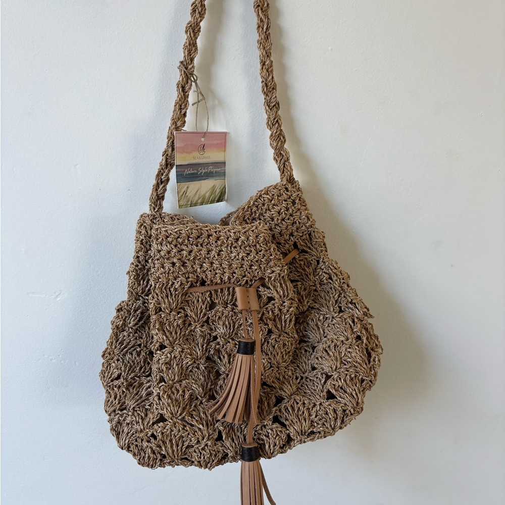 Chic Brown Woven Shoulder Bag